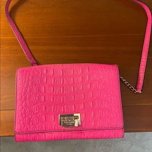Hot pink Kate Spade croc purse